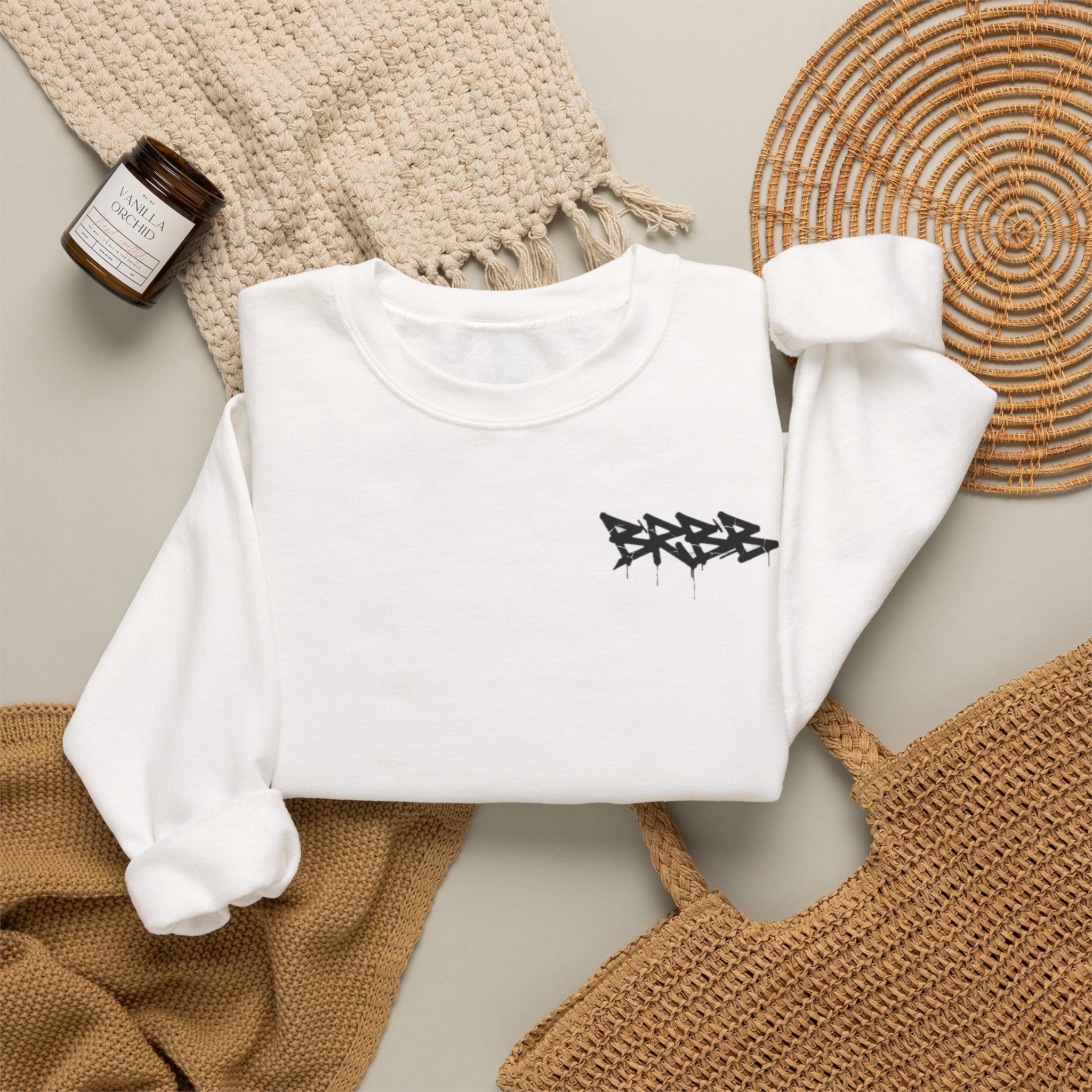 Graffiti 'BRBB' Crewneck Sweatshirt — Streetwear Drip Pullover
