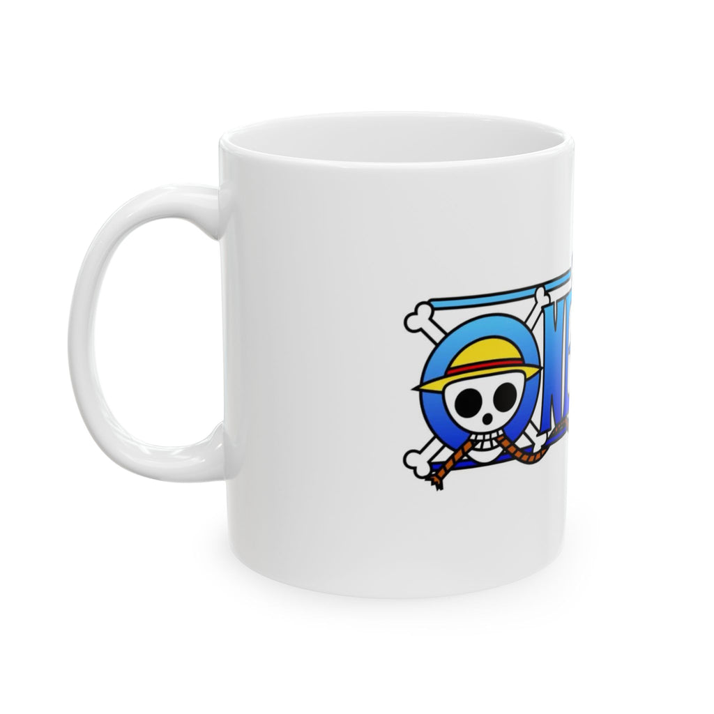 Anime Logo Ceramic Mug — One Piece Inspired Straw Hat Design (11oz, 15oz)