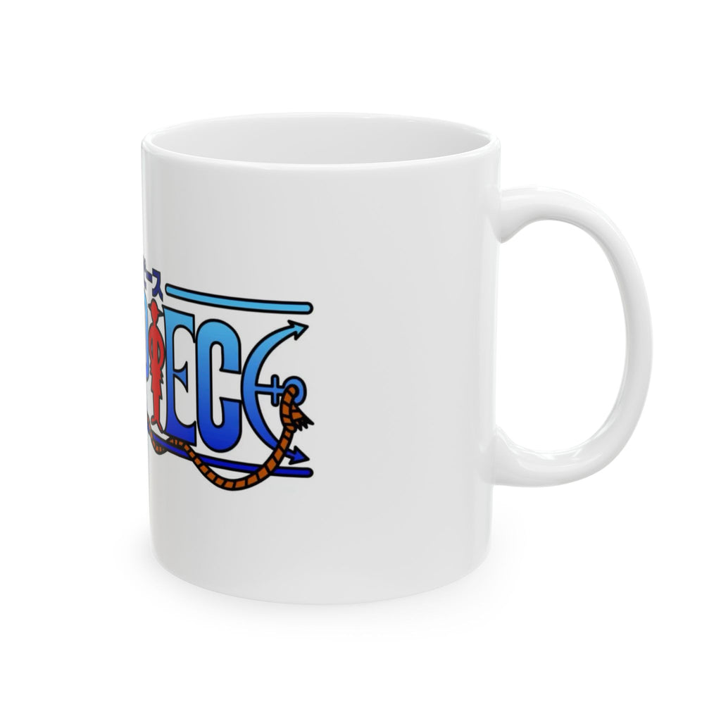 Anime Logo Ceramic Mug — One Piece Inspired Straw Hat Design (11oz, 15oz)