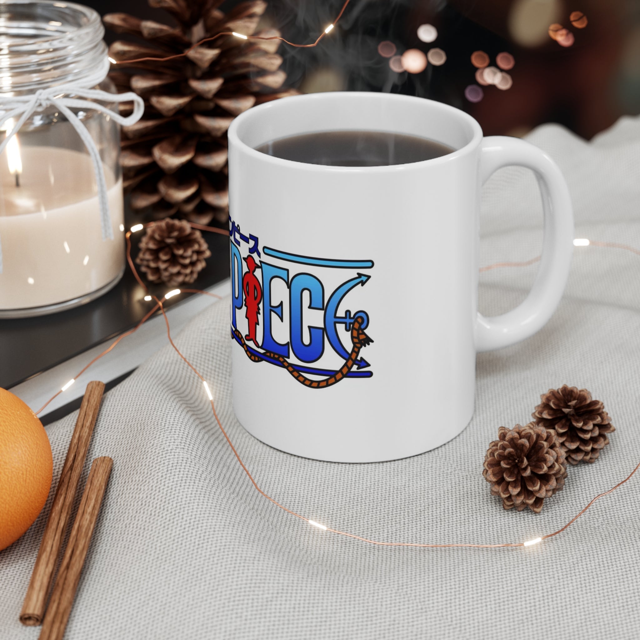 One Piece Logo Mug - Anime Pirate Straw Hat Coffee Cup (11oz)